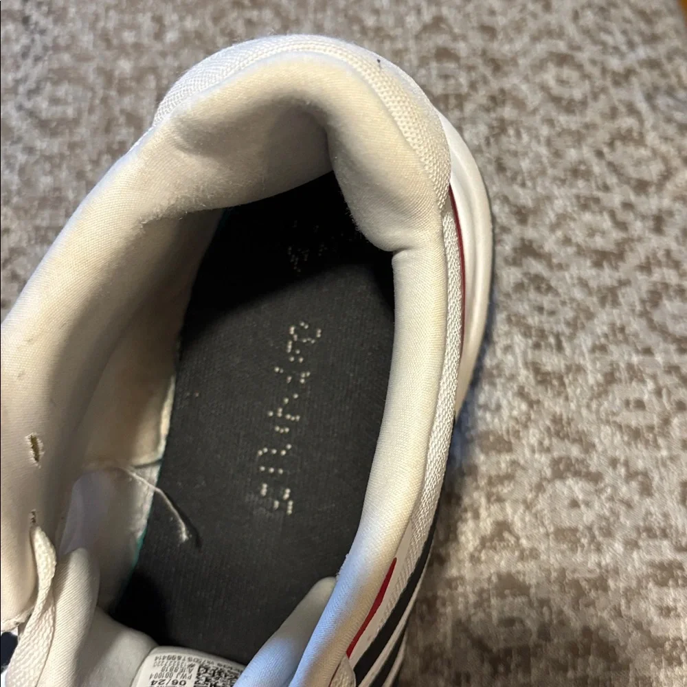 Adidas Men's White Athletic Shoes with Black and Red Accents - Picture 6 of 8